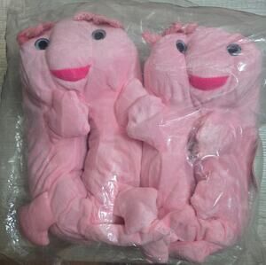 #793 Brand New One Size Fits Most Plush Axolotl Slippers